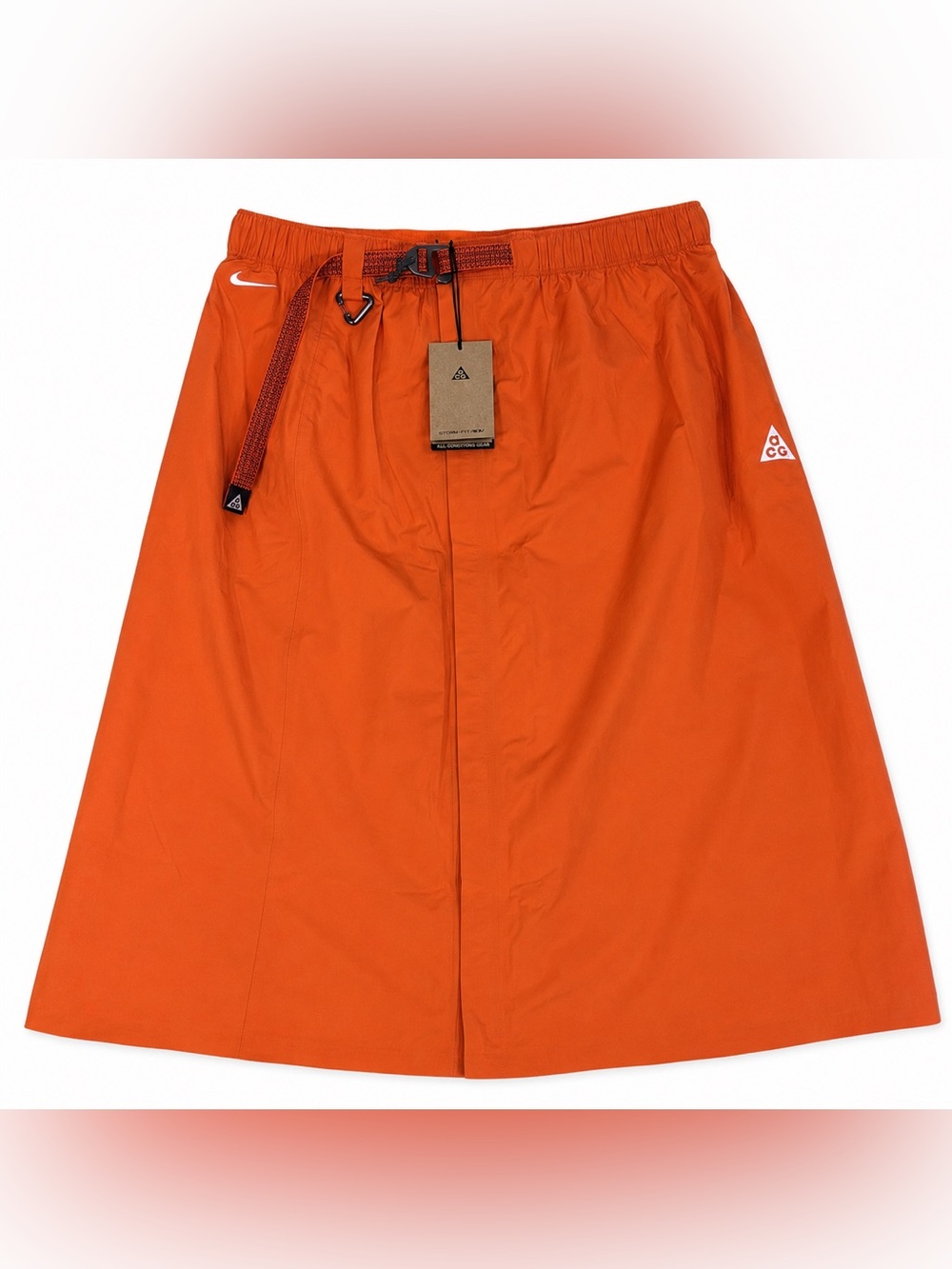 Nike ACG Storm-FIT ADV Orange Rain Skirt Unisex S Tall Above Knee NWT